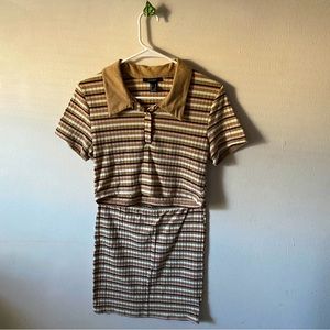 2 piece stripe skirt set